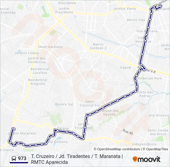 973 Bus Line Map