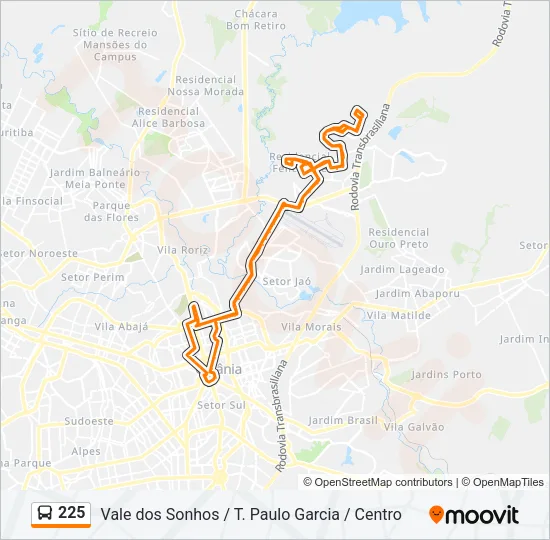225 Bus Line Map