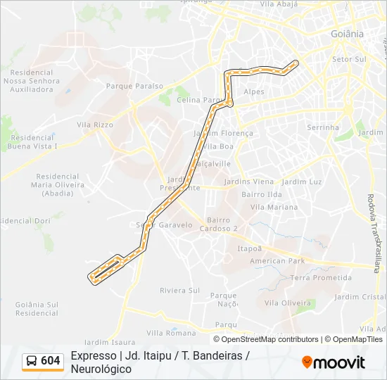 604 Bus Line Map