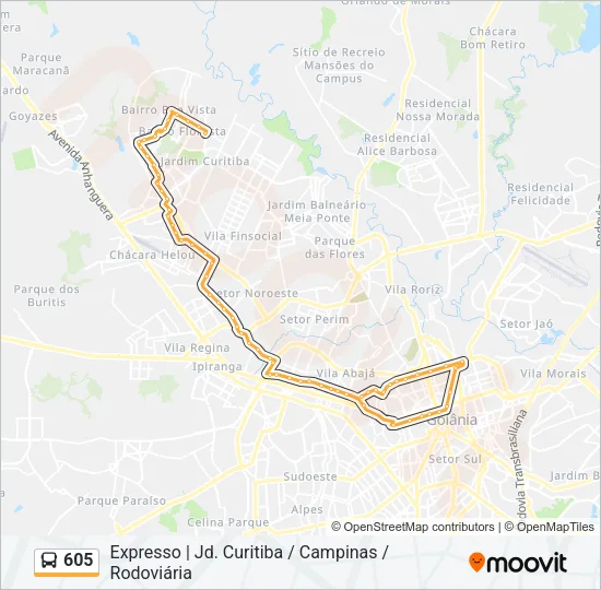 605 Bus Line Map
