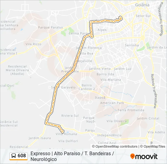 608 Bus Line Map