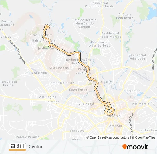 611 Bus Line Map