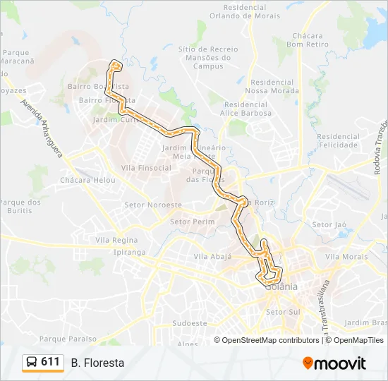 611 Bus Line Map