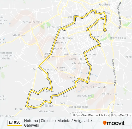 950 Bus Line Map