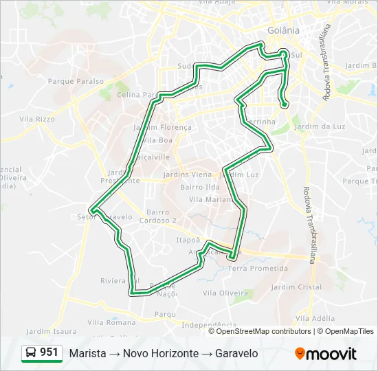 951 Bus Line Map