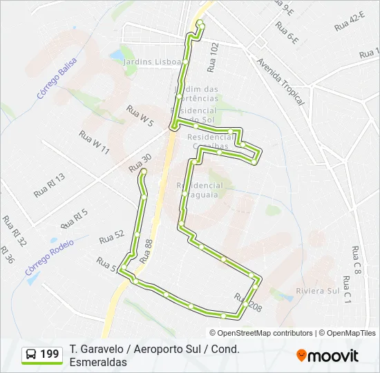 199 Bus Line Map