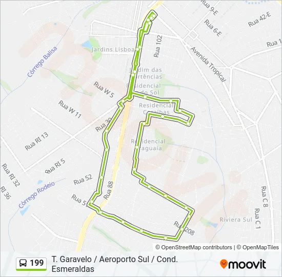 199 Bus Line Map