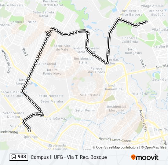 933 bus Line Map