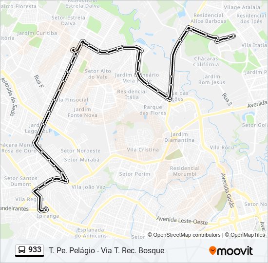 933 bus Line Map