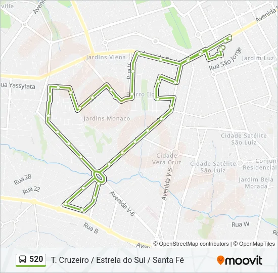 520 Bus Line Map