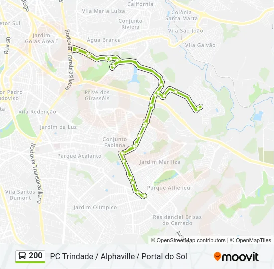 200 Bus Line Map