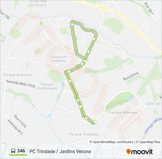 346 Bus Line Map
