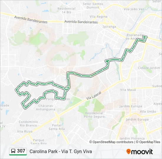 307 Bus Line Map