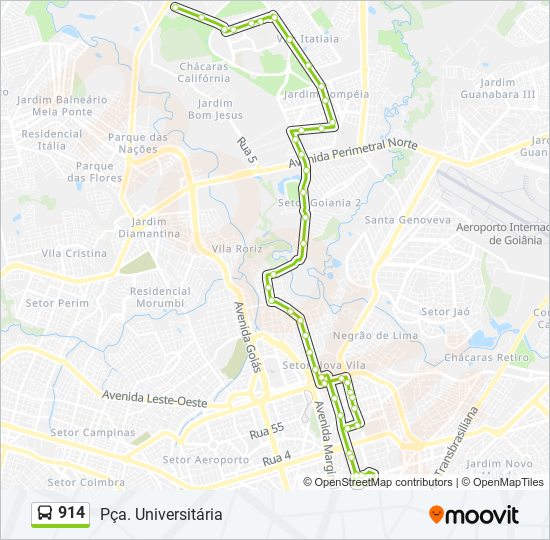 914 bus Line Map