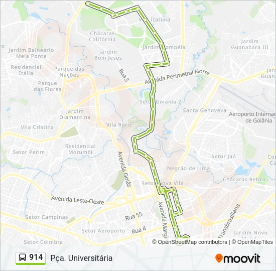 914 Bus Line Map