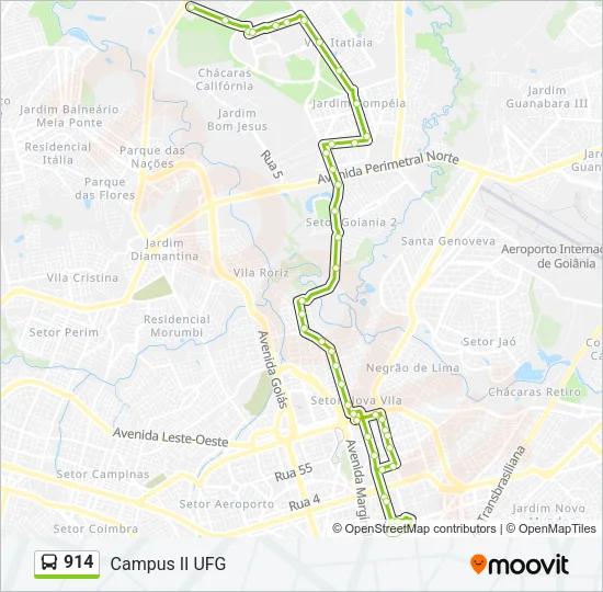 914 Bus Line Map