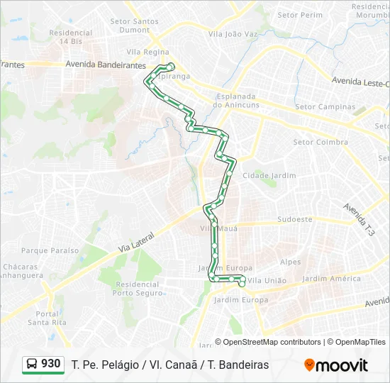 930 Bus Line Map