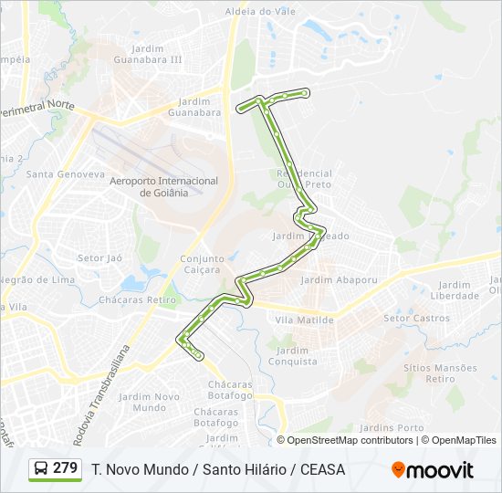 Mapa de 279 de autobús