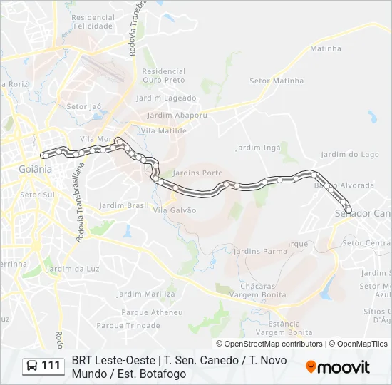 111 Bus Line Map