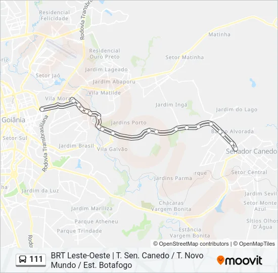 111 Bus Line Map