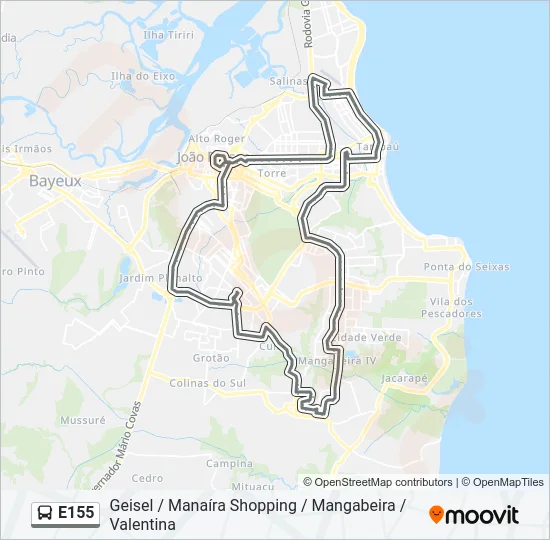 E155 Bus Line Map