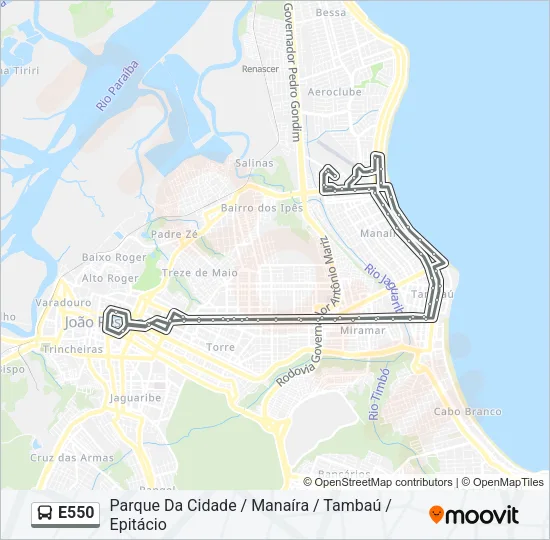 E550 Bus Line Map