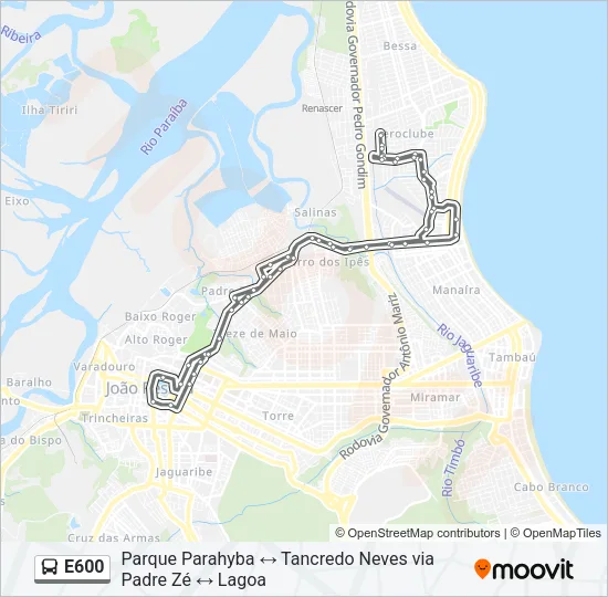E600 Bus Line Map