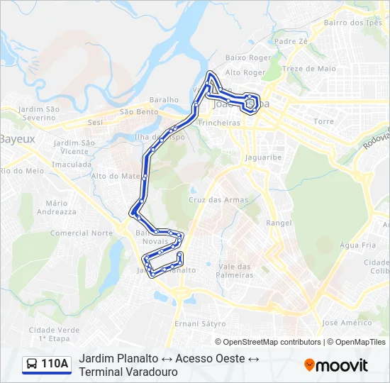 110A Bus Line Map