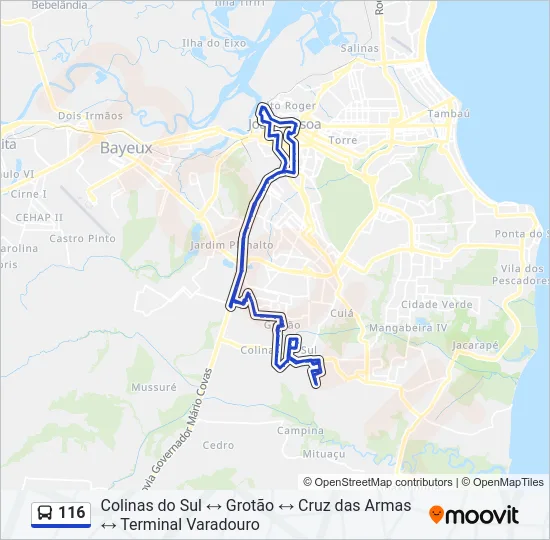 116 Bus Line Map