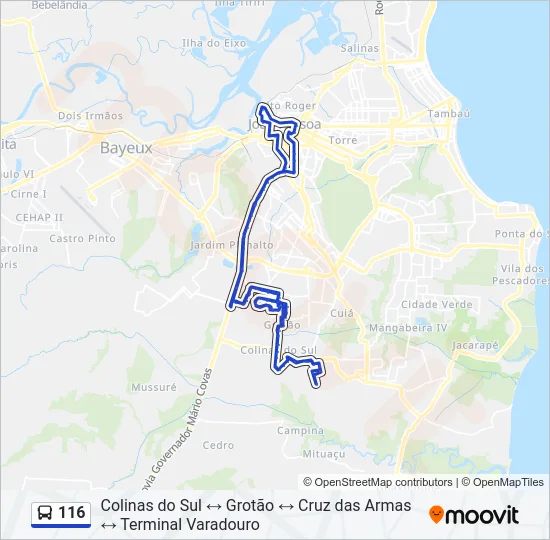 116 Bus Line Map