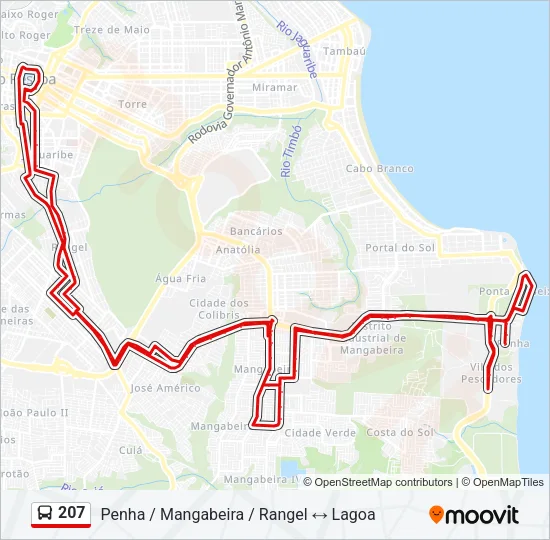 207 Bus Line Map