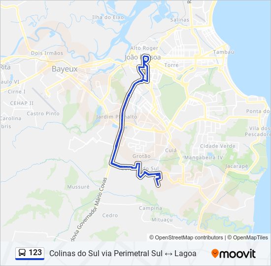 Mapa de 123 de autobús