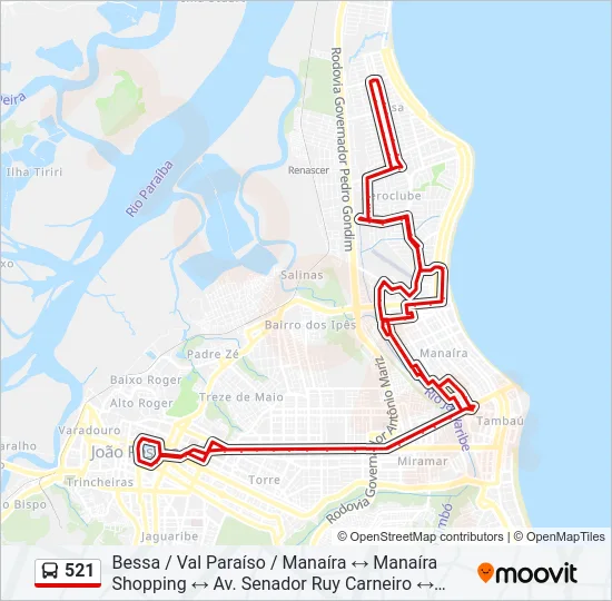 521 Bus Line Map