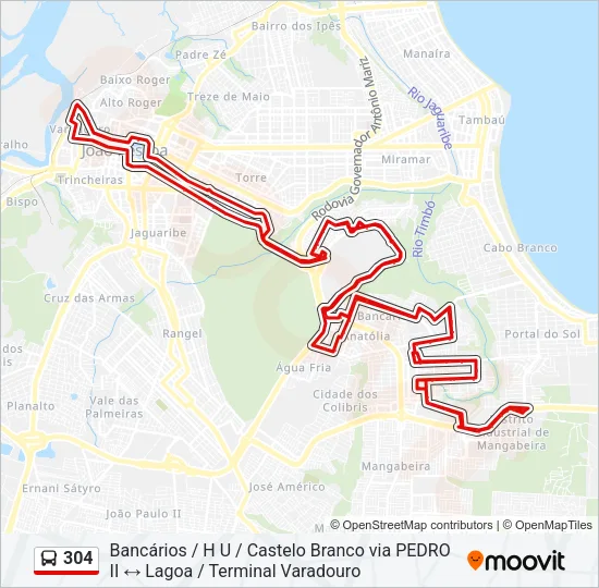 304 Bus Line Map