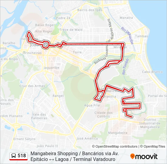 518 Bus Line Map