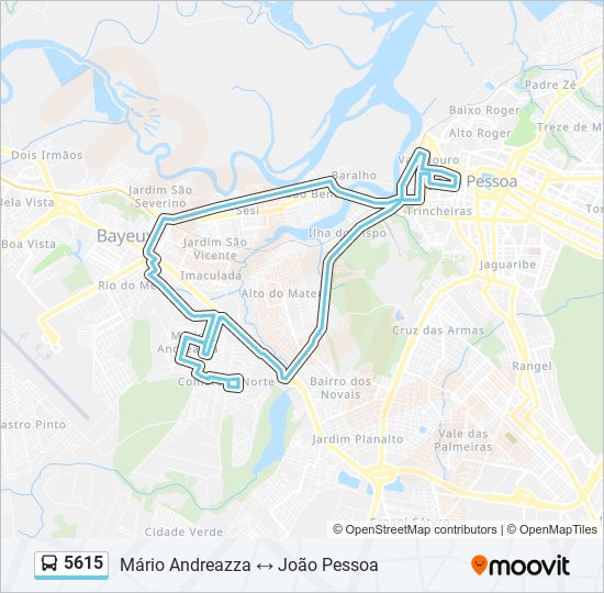 5615 bus Line Map