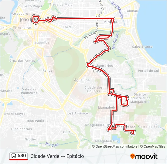 530 Bus Line Map