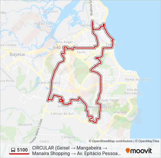 5100 Bus Line Map
