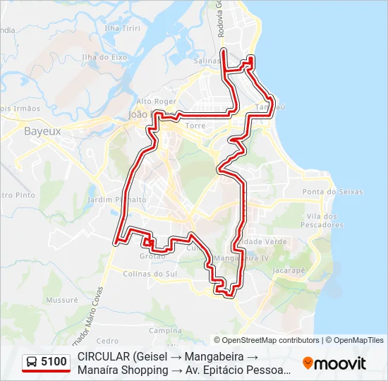 5100 Bus Line Map