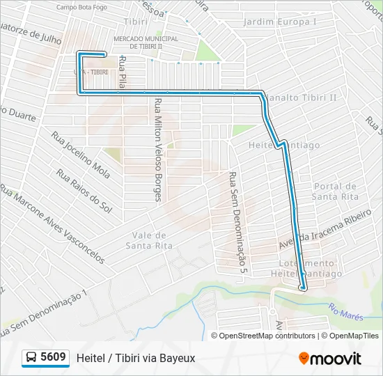 Rota da linha 5609: horários, paradas e mapas - Heitel / Tibiri via ...