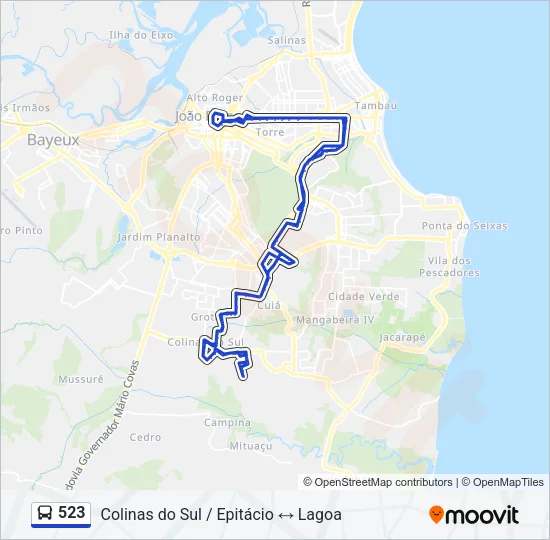 523 Bus Line Map