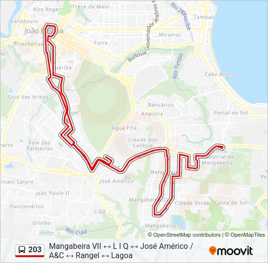 203 Bus Line Map