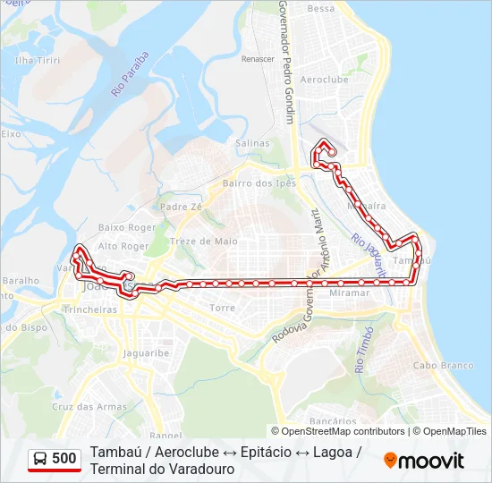 500 Bus Line Map