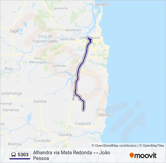 5303 Bus Line Map