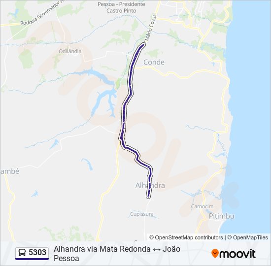 Mapa de 5303 de autobús