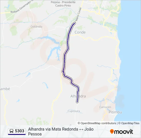 5303 Bus Line Map