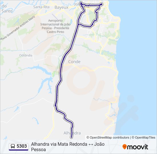 Mapa de 5303 de autobús