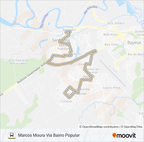 MARCOS MOURA bus Line Map