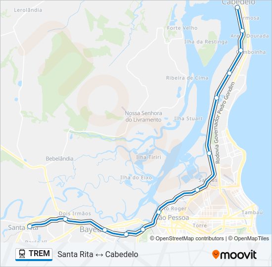 Mapa da linha TREM
