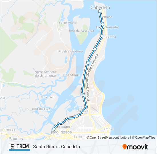 Mapa da linha TREM